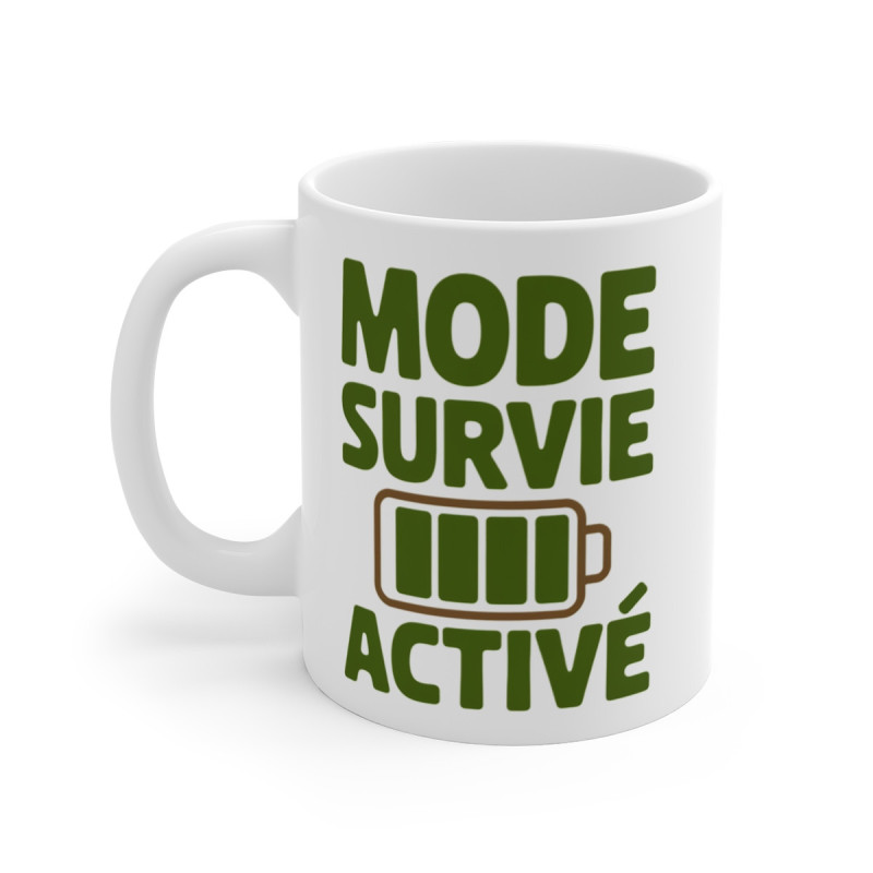 Mug "Mode Survie Activé" - Humour et Survie Quotidienne
