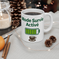 Mug "Mode Survie Activé" - Énergie et Café