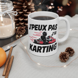 Mug "J'Peux Pas J'Ai Karting" - Cadeau humour pour passionnés de karting