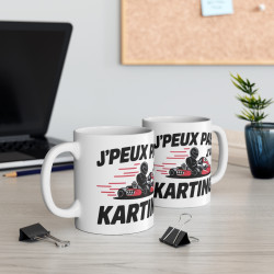 Mug "J'Peux Pas J'Ai Karting" - Cadeau humour pour passionnés de karting