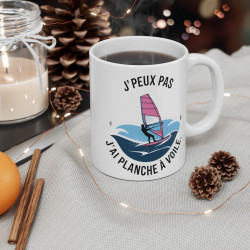 Mug "J'Peux Pas J'Ai Planche à Voile" - Cadeau pour amateurs de sports nautiques
