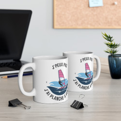 Mug "J'Peux Pas J'Ai Planche à Voile" - Cadeau pour amateurs de sports nautiques