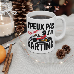 Mug "J'Peux Pas J'Ai Karting" - Idée Cadeau humour pour passionnés de karting