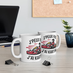 Mug "J'Peux Pas J'Ai Karting" - idée Cadeau humour drôle pour passionnés de karting