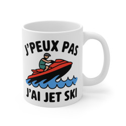 Mug "J'Peux Pas J'Ai JetSki" - idée Cadeau humour pour les amateurs de sports nautiques