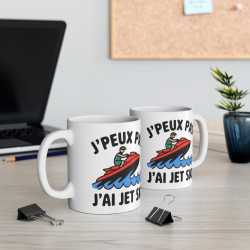 Mug "J'Peux Pas J'Ai JetSki" - idée Cadeau humour pour les amateurs de sports nautiques