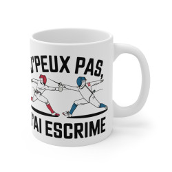 Mug "J'Peux Pas J'Ai Escrime" - Cadeau idéal pour les passionnés d'escrime