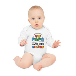 Body bébé "Papa ne joue pas tout le temps" - Humour, coton