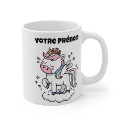 Mug Licorne Personnalisable Personnalisé avec Prénom - idée cadeau pour enfant et adulte