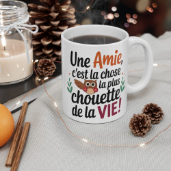 Mug Amitié, Animal - Une Amie, C'est la Chose la Plus Chouette de la Vie - Cadeau Meilleure Amie