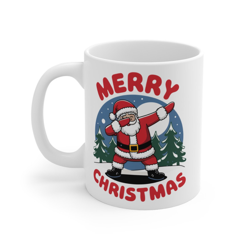 Mug de Noël "Merry Christmas" - Père Noël qui Dab, pour enfant et adulte