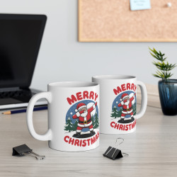 Mug de Noël "Merry Christmas" - Père Noël qui Dab, pour enfant et adulte