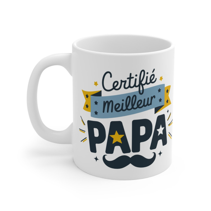Mug "Certifié Meilleur Papa" - Cadeau pour les pères