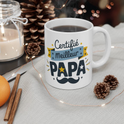 Mug "Certifié Meilleur Papa" - Cadeau pour les pères