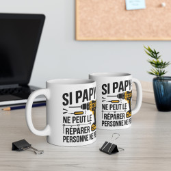 Mug "Si Papy Ne Peut Le Réparer, Personne Ne Peut" - idée cadeau pour Les Grands-Pères Bricoleurs