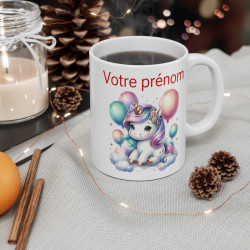 Mug Licorne Personnalisable avec Prénom - Cadeau Fantaisie et Humoristique