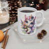 Mug Licorne Adorable avec Bouquet de Fleurs - Cadeau Mignon et Fantaisie pour enfant et adulte