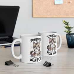 Mug Chat "Toujours de Bon Poil" - Cadeau Amusant pour Amoureux des Chats pour enfant et adulte