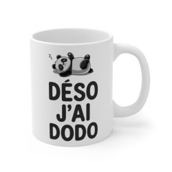 Mug Panda Animal "Désolé J'ai Dodo" - Cadeau Amusant et Relaxant pour les Amateurs de Sieste