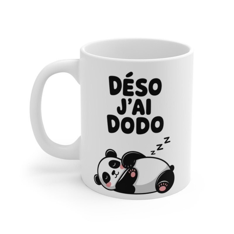Mug Animal  Panda "Désolé J'ai Dodo" - Idée Cadeau Drôle Amusant et Relaxant pour les Amateurs de Sieste