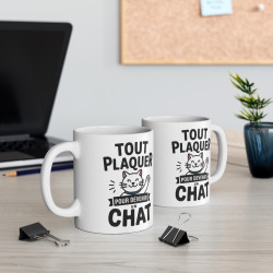 Mug Tasse Animal Chat "Tout Plaquer pour Devenir un Chat" - Idée Cadeau Humour, Drôle et Détente