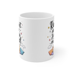 Mug Tasse Chat Animal "Rien ne sert de courir, je suis déjà en retard" - Design Humour avec Chat Endormi