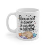 Mug Tasse Chat Animal "Rien ne sert de courir, je suis déjà en retard" - Design Humour avec Chat Endormi
