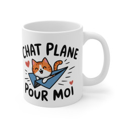 Mug Animal "Chat plane pour moi" - Design Mignon et Amusant pour les Amoureux des Chats