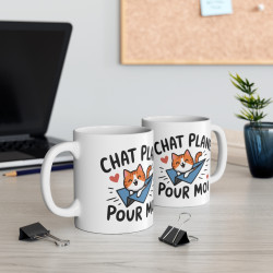 Mug Animal "Chat plane pour moi" - Design Mignon et Amusant pour les Amoureux des Chats