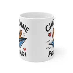 Mug Chat "Chat plane pour moi" - Design Mignon et Amusant,Drôle pour les Amoureux des Chats