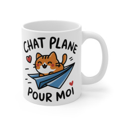 Mug Chat "Chat plane pour moi" - Design Mignon et Amusant,Drôle pour les Amoureux des Chats