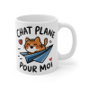 Mug Chat "Chat plane pour moi" - Design Mignon et Amusant,Drôle pour les Amoureux des Chats