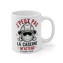 Mug Tasse "J'peux pas, la Caserne m'Attend" - Idée Cadeau  pour Pompiers et Passionnés