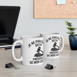 Mug Tasse "Je ne parlerai qu'en Présence de mon Café" - Idée Cadeau Drôle, Humour