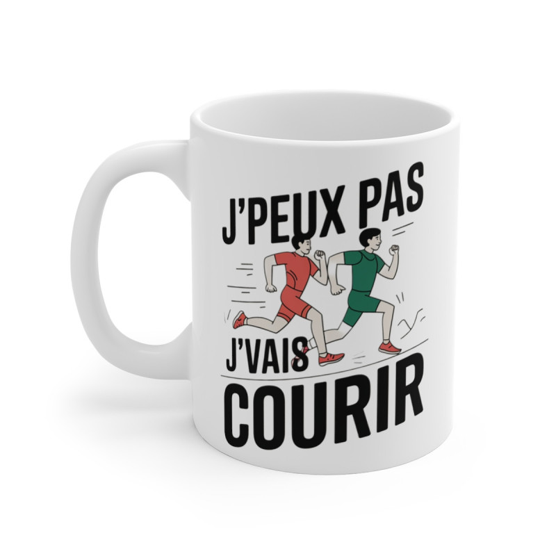 Mug Tasse Drôle"J'peux Pas, J'vais Courir" - Idée cadeau Humoristique Pour Les Passionnés de Running
