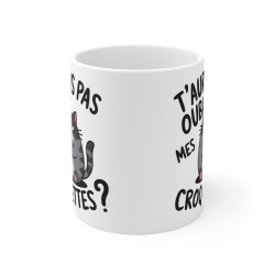 Mug Tasse Animal Chat "T'aurais pas oublié mes croquettes ?" - Humour Féroce pour Amoureux des Chats