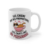 Mug Tasse Animal drôle "Les chiens ont des propriétaires, les chats ont du personnel" - Idée Cadeau Humour Félin