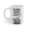 Mug Tasse Animal  Drôle "Au pire, commencez sans moi" - Idée cadeau Design Éléphant Endormi et Humour Relax