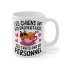 Mug Tasse Animal "Les chiens ont des propriétaires, les chats ont du personnel" -Idée cadeau Humour Félin