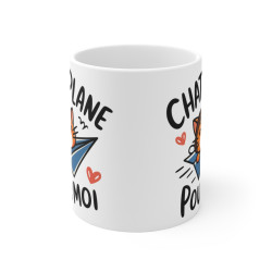 Mug Tasse Chat drôle "Chat plane pour moi" - Design Mignon et Amusant pour les Amoureux des Chats