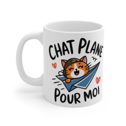 Mug Tasse Chat drôle "Chat plane pour moi" - Design Mignon et Amusant pour les Amoureux des Chats