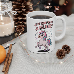 Mug Tasse Licorne  "Je ne transpire pas, je paillette !" -Idée cadeau Design Licorne Brillante pour enfant et adulte
