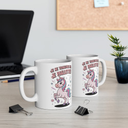 Mug Tasse Licorne  "Je ne transpire pas, je paillette !" -Idée cadeau Design Licorne Brillante pour enfant et adulte