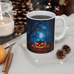 Mug Halloween "Citrouille Terrifiante sous la Lune" idée cadeau citrouille pour enfant et adulte