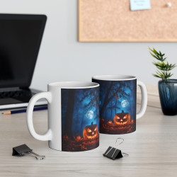 Mug Halloween "Citrouille Terrifiante sous la Lune" idée cadeau citrouille pour enfant et adulte
