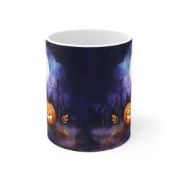 Mug Tasse Halloween "Citrouilles Magiques sous la Pleine Lune" idée cadeau Halloween pour enfant et adulte