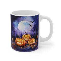 Mug Tasse Halloween "Citrouilles Magiques sous la Pleine Lune" idée cadeau Halloween pour enfant et adulte
