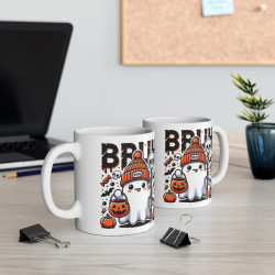 Mug "BRUH Halloween Fantôme en Céramique - Idée Cadeau Originale - Pour Enfants et Adultes Tasse à café