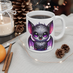 Tasse Mug Chauve-Souris en Céramique Halloween - Idée Cadeau Originale - pour Enfants et Adultes - Tasse à Café