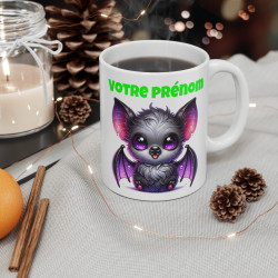 Tasse Mug Personnalisable Chauve-Souris en Céramique Halloween - Idée Cadeau Originale - Tasse à Café